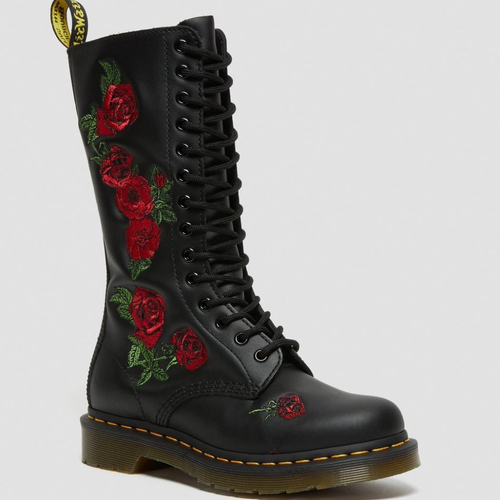 Dr. Martens Women's 1914 Vonda Black Softy T Leather 14-Eye US 7